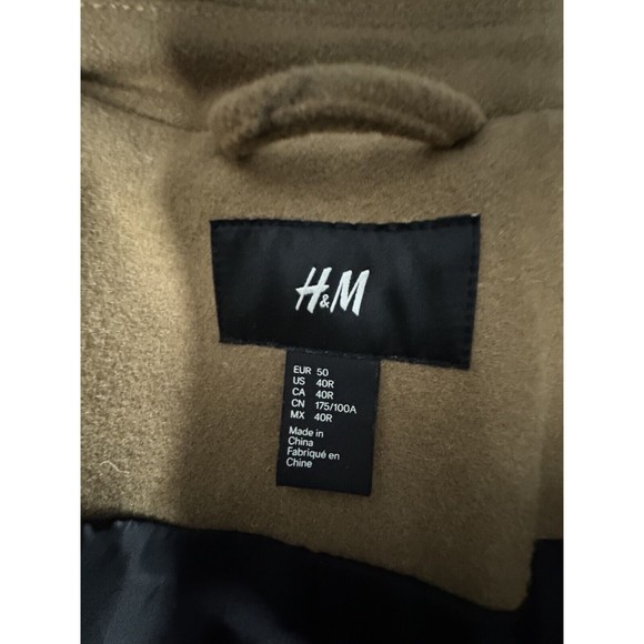 H&M Wool Coat Long Size M (40 R) Color Brown - Picture 5 of 6